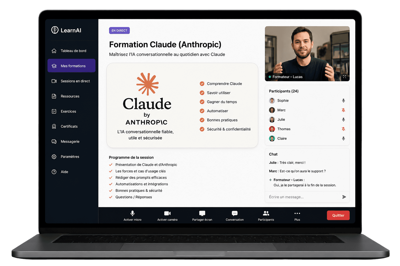Formation Claude — visio live