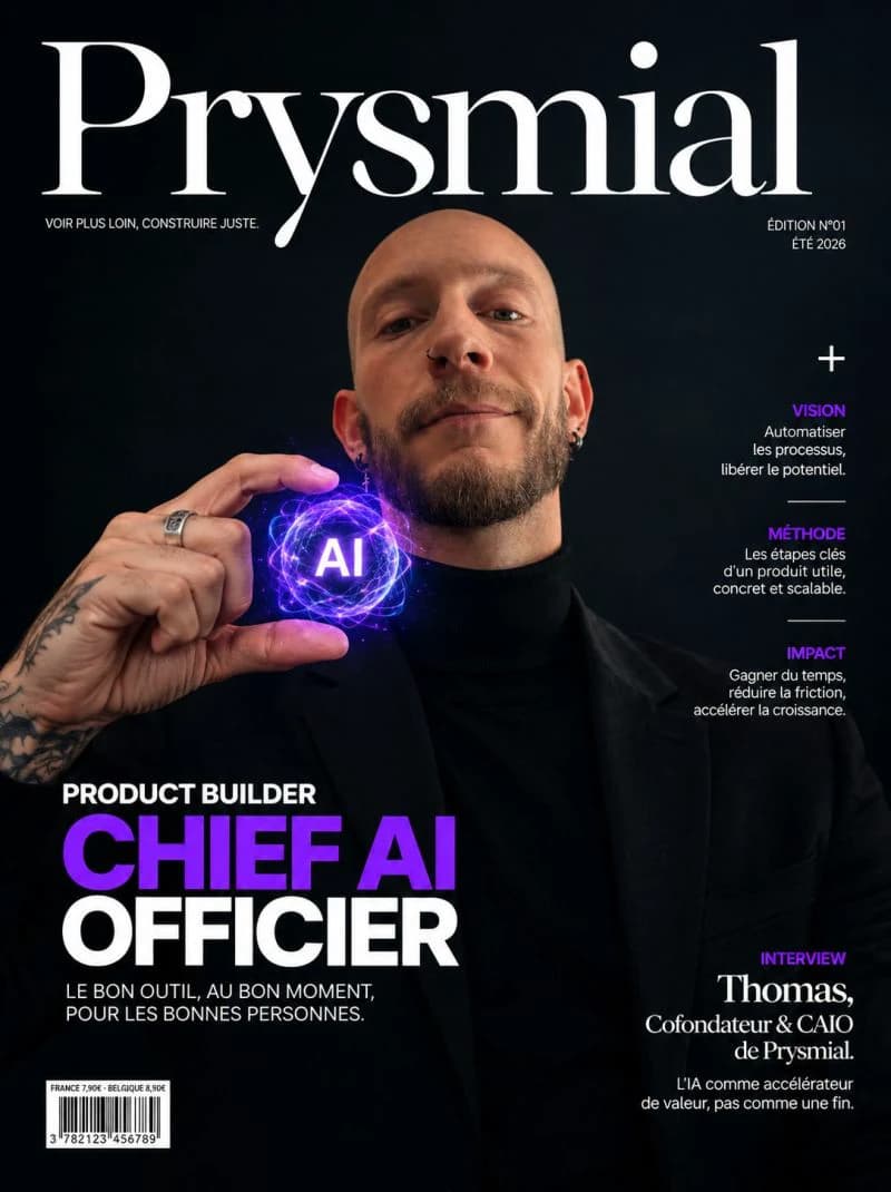 Une du magazine Prysmial : Thomas Raymond, cofondateur et Chief AI Officer